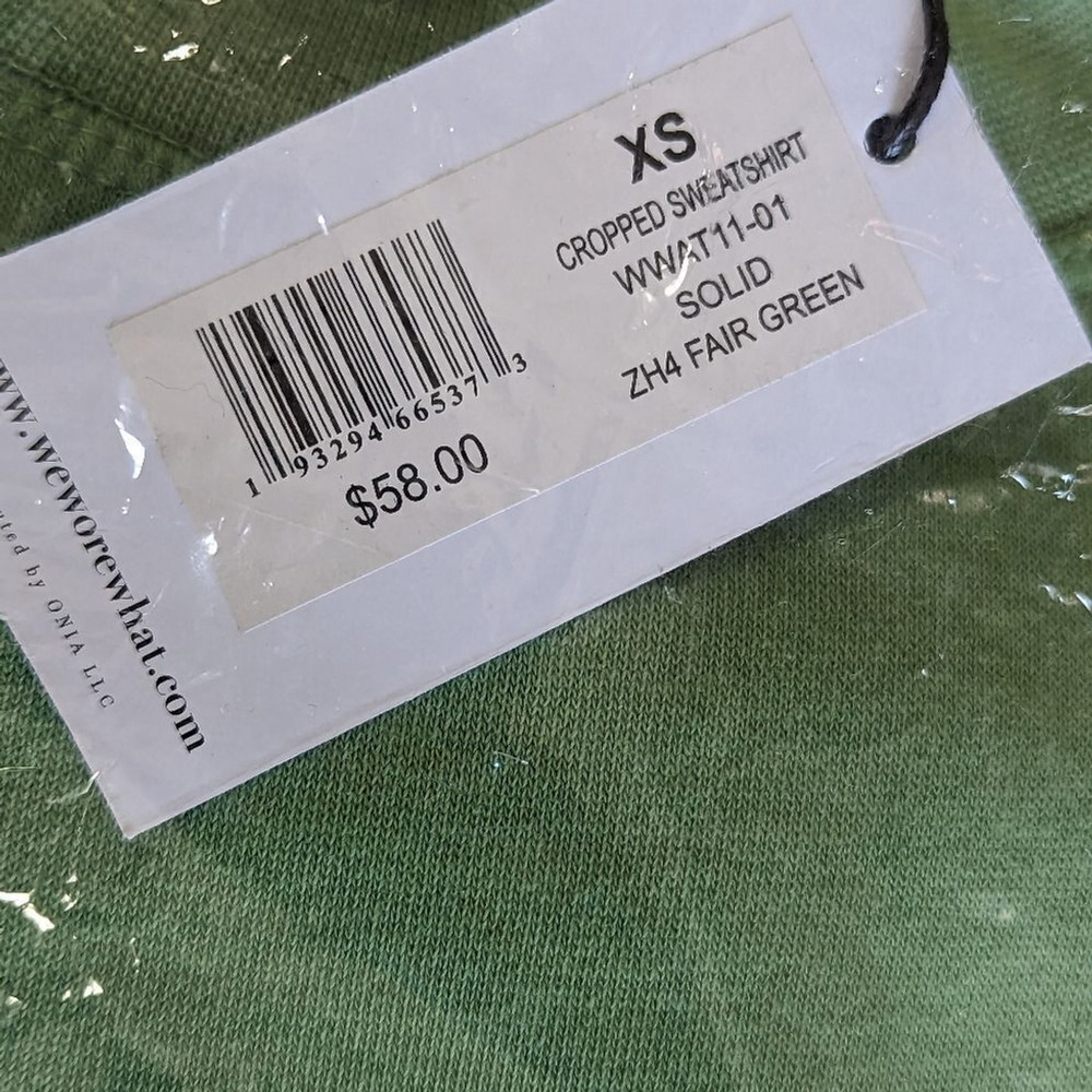 WEWOREWHAT Fair Green Cutoff Pullover XS NWT Clean Girl Aesthetic Cozy - Picture 9 of 13